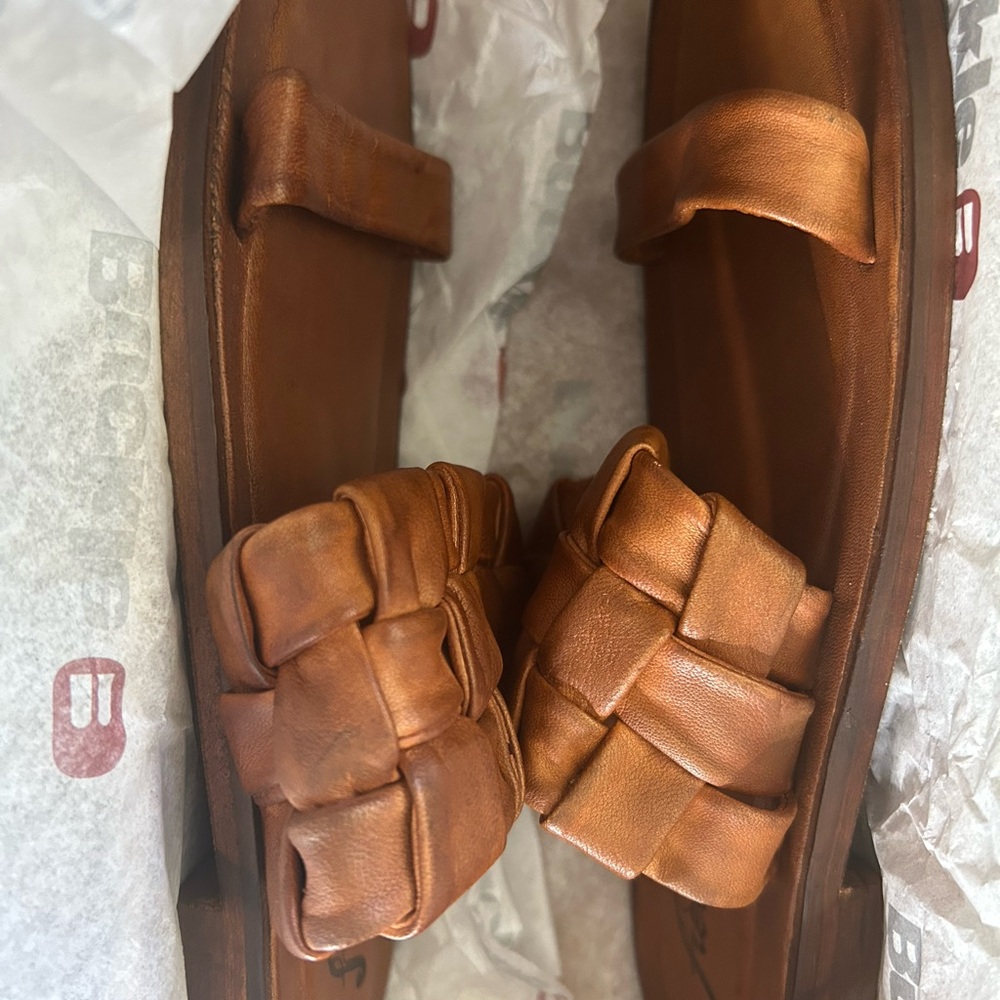 Free People Winding River Leather Brown Sandals Size 8 - Picture 7 of 7